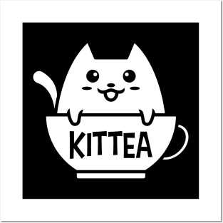 Cute Kittea Kitty Cat Tea Design For Cat And Tea Lovers Posters and Art